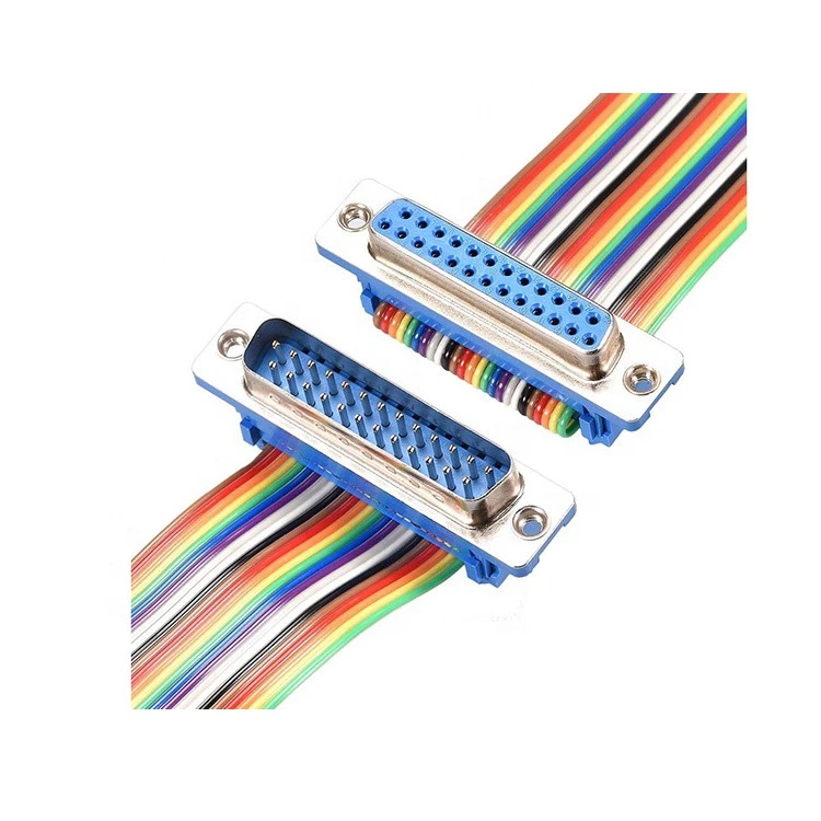 2.54mm pitch D-sub 25 DB25 pin parallel printer Ribbon flat Cable