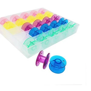 25Pcs Plastic Empty Colourful Bobbins Sewing Machine Spools Plastic Case Storage for Home Needlework Tool Sewing Accessories