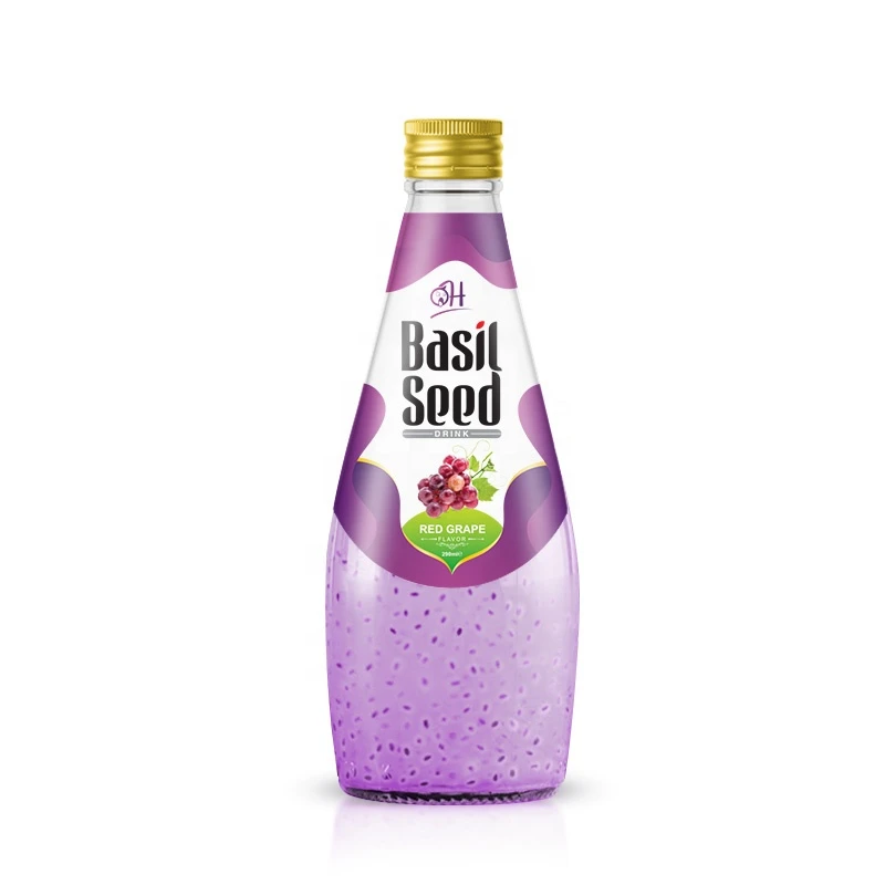 Basil Seed Juice Drink with Blueberry Glass Bottle 290ml