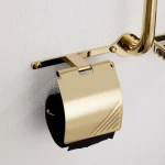 3 multi-functional Luxury Bathroom Design toilet accessories soap hanging Brass shower Safety Grab Bar with toilet paper holder