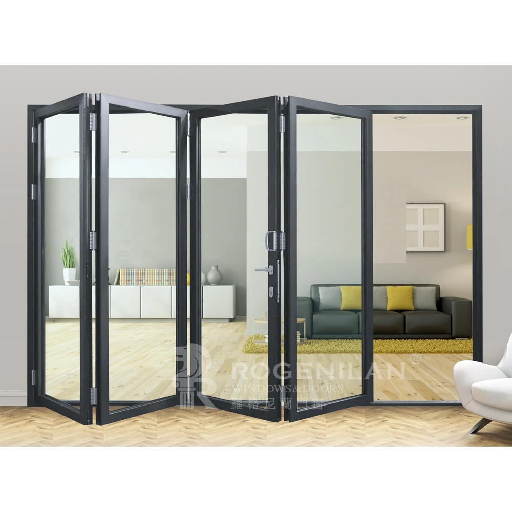 3-panel aluminum and glass folding doors exterior metal accordion doors