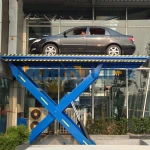 3 phase hydraulic electric lift platform double deck two cars waterproof stationary scissor lift table with ramp