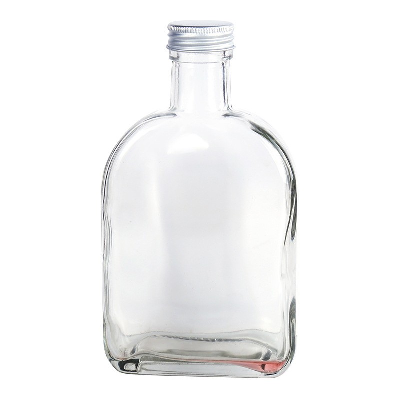 300ml Round Transparent Glass Wune Drink Bottle with Sliver Cap
