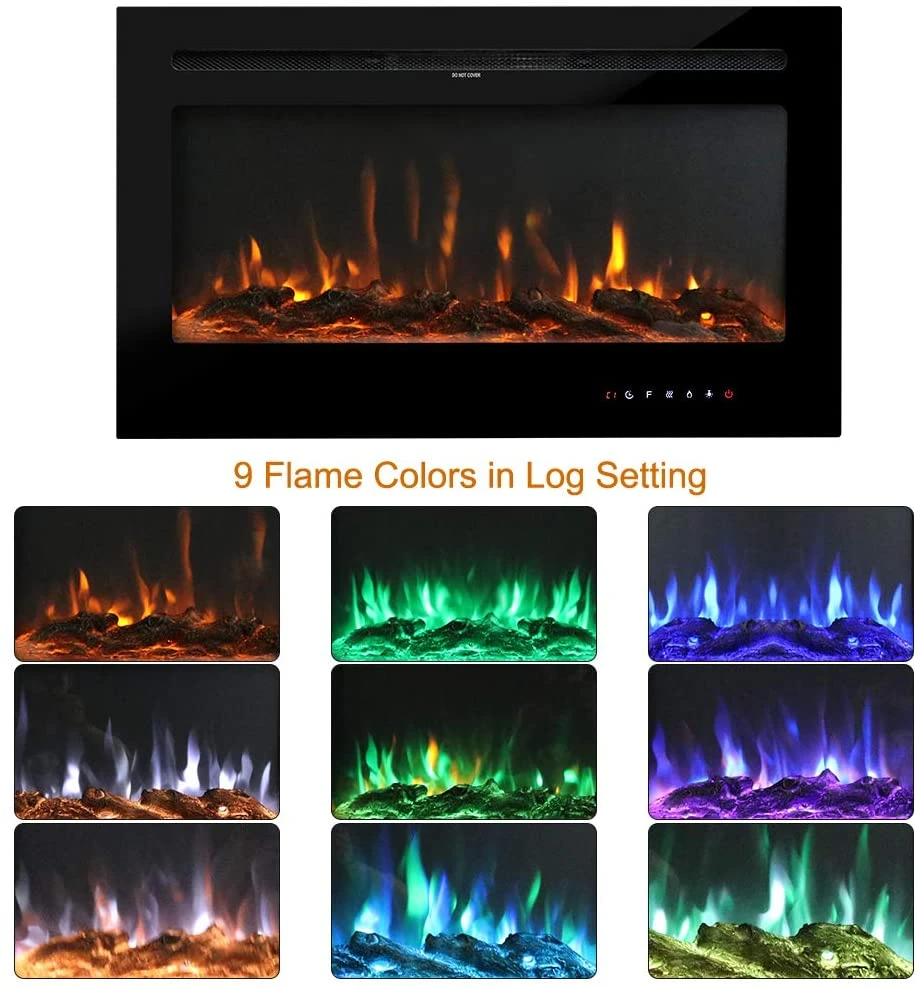 36 Inch decor LED flame effect wall mounted  modern electric fireplace