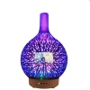 3D Glass 7 Color LEDS Facial Steamer Cold Water Perfume Light Wood Grain Difusor de Aromas Electric Essential Oil Air Humidifier
