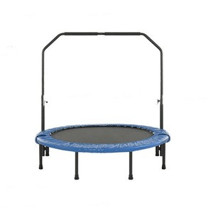 40-Inch Mini Foldable Rebounder Fitness Trampoline with Adjustable Handrail