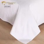 40S White hotel single bed sheets 100% cotton sateen material bedsheets cotton set