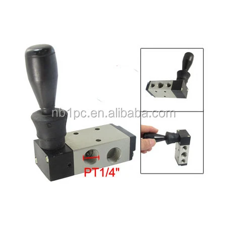 5 Way 2 Position 1/4" BSPT Hand Lever Operated Pneumatic Valve 4H210-08