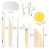52-Piece Double-Sided Pottery Clay Sculpting Tool Set with Wooden Handle for Modeling Clay