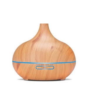 550ml with controller dark brown wood color PP material Wood Grain Ultrasonic Cool Mist Humidifier aroma diffuser
