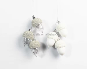 5cm - 8cm dia plastic or glass acorn christmas ornaments