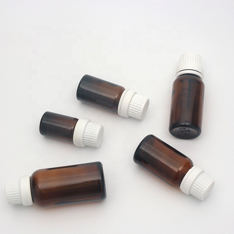 5ml 10ml 15ml 20ml 30ml 50ml 100ml Amber Essential Oil Glass Bottle Anti-Theft Cap Perfume Bottle