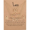 5Pcs/Set Cardboard Star Zodiac Sign Pendant 12 Constellation Charm Gold Plated Necklace Aries Cancer Necklaces Jewelry Gifts