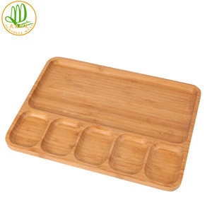 Kitchenware, 6 Parts Sushi Bamboo Tray, Bamboo Serving Tray