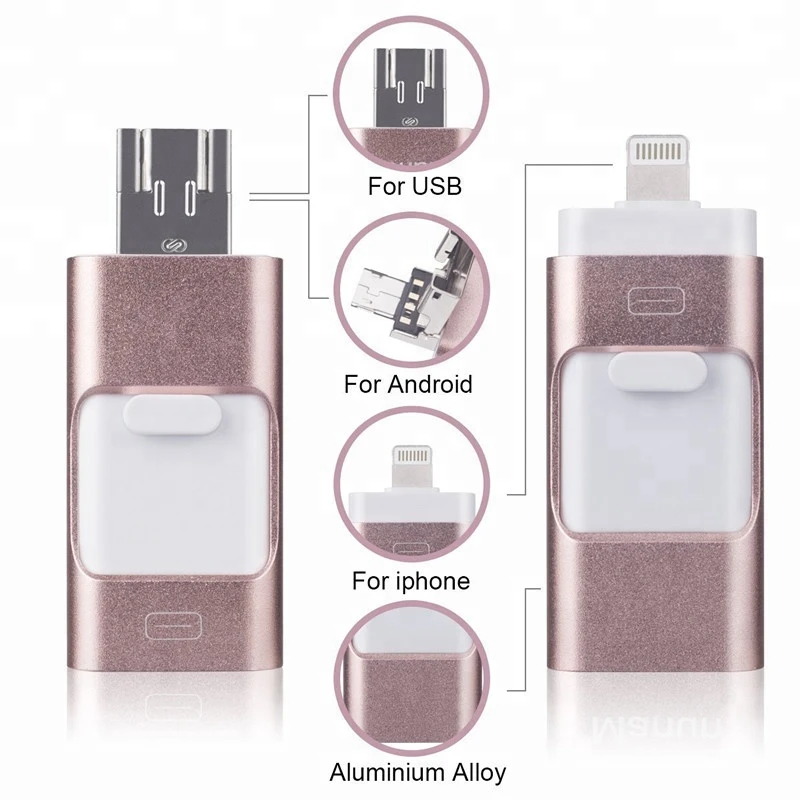 64G OTG USB Memory Stick 3in1 Flash Drive For iPhone for iPad IOS Android PC