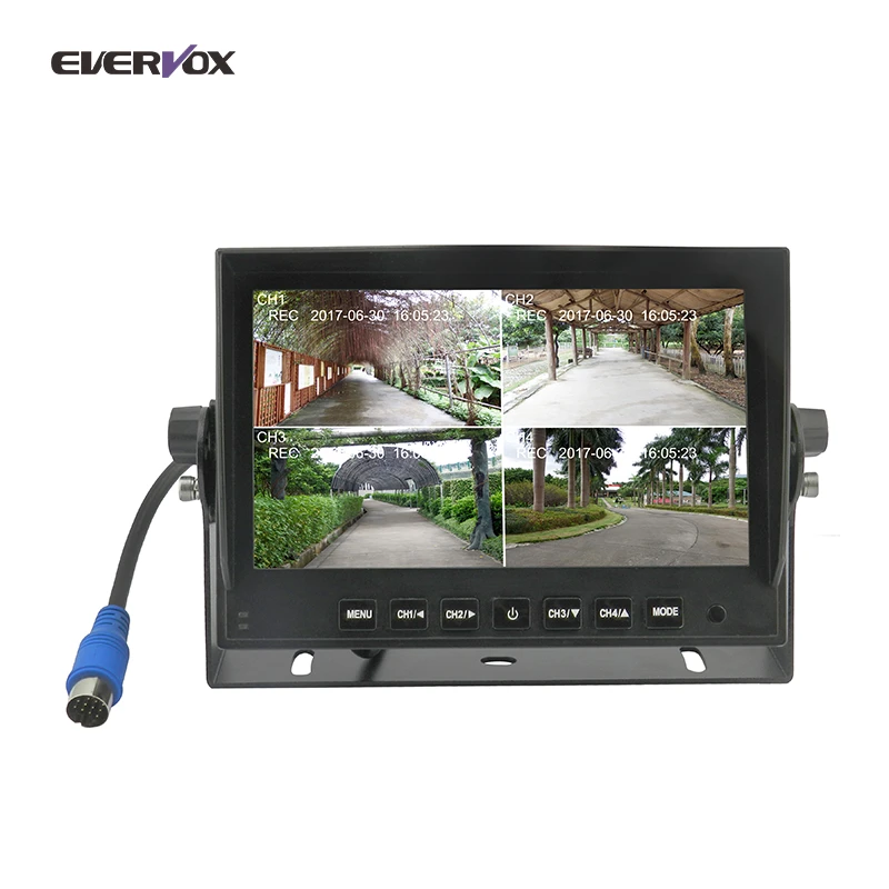 7 Inch Digital Screen Car Reversing Rear View Quad Monitor System With Split Images