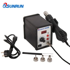 858D+ SMD Hot Air Gun Rework Station Digital Soldering  With Soldering Iron,Tips,Nozzles,Rosin,Solder Wire,Ceramic Heat Core