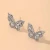 Import 925 silver needle  sen type hollow zircon butterfly earrings fashion from China