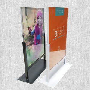 A4 acrylic metal base Steel Ingots store display Titanium poster stand Steel Sheets sign holder