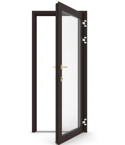 AAMA/NFRC Certified entrance aluminium hinged doors for double glazed doors