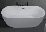 Acrylic Freestanding Ellipse Shaped Bathtub Contemporary Soaking Tub