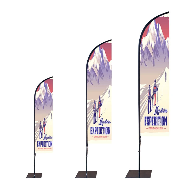 Advertising aluminum fiberglass poles custom printing beach feather flag banner
