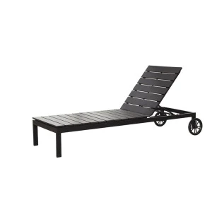 Aluminum frame Plastic wood chaise lounge,outdoor lounge bed