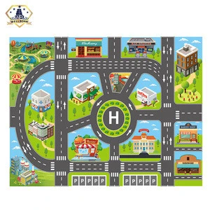 Amazon Hot Sale Non-toxic Crawling Multiple Urban Scenes Educational Carpet Play Mats For Baby