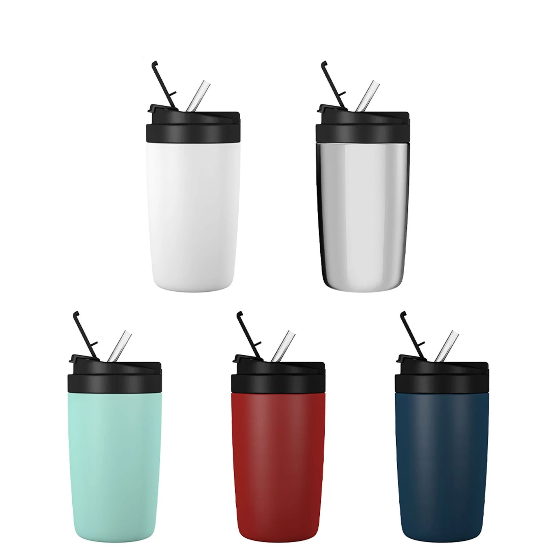 Amazon New 500ml Stainless Steel Coffee Travel Mug Double Wall Vacuum Insulated Tumbler with Straw