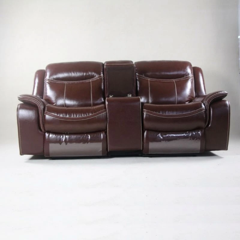 America Style Brown Top Grain Leather Sofa Furniture, Home Cinema VIP Recliner Chair