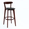 American antique solid wood bar chair bar and cafe chair dark brown American bar stool