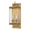 American style 2 light vintage brass candle glass wall lamp outdoor