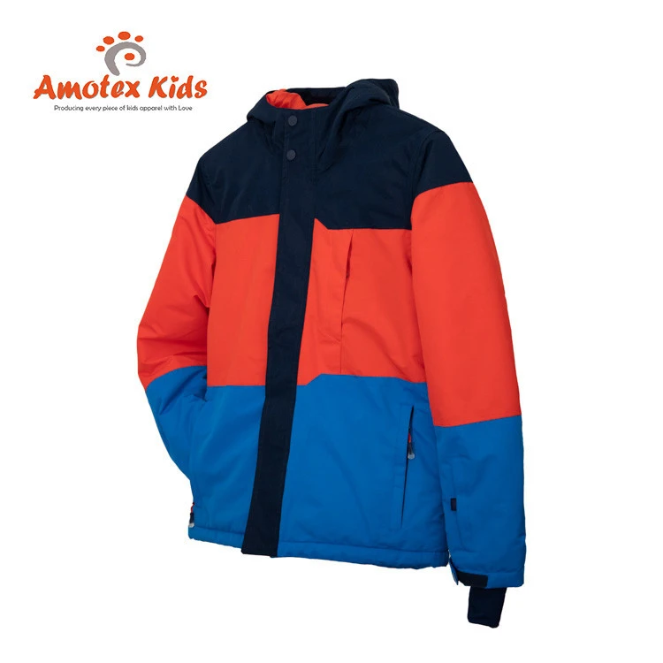 Amotex 2020 Hardshell Orange Winter boy Snow Crane Ski Jacket