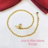 Anklet-212 xuping body jewellery anklets foot jewelry gold chain anklet, beaded design bell charm rope anklet bracelet