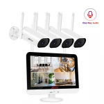 ANRAN New 4CH 1536P HD Wireless NVR Kit 3mp outdoor waterproof WIFI CCTV Camera System with 12.5 Inch LCD Monitor