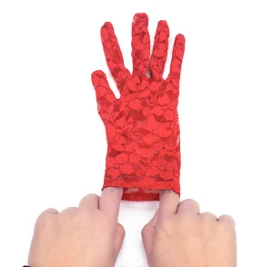 Appliqued lace fingerless wedding glove /lady lace glove/ lace glove FL048