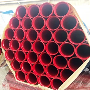 ASTM A795 SCH10 Certificate ERW Carbon red painted 4&#x27;&#x27; grooved ends FM galvanized steel pipe