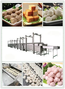 automatic boiling machine frying machine for meatball