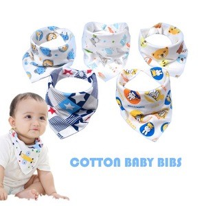 Baby Cotton Drool Infant Bib Bandana Kids Custom Print And Burp Cloth Triangle Oem Scarf Bibs