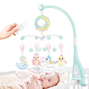 Baby Musical Crib Mobile Remote Control Projector toys Music Box with 150 Lullabies Teether Animal Rattle Newborn Gift