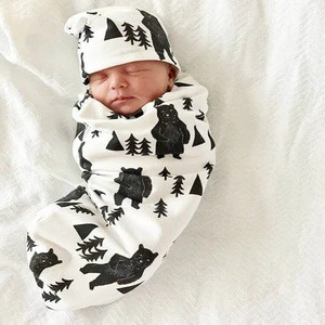 Baby Swaddle Blanket Set Baby Swaddle Wrap with Headband Newborn Sleep Bags Infant Cotton Blankets