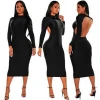 Backless Dresses Women Party Club Long Sleeve Fashion For Ladies Tight Hot