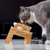 Bamboo stand pet bowl non-slip tilting slow food dog bowl independent OEM production of cat bowl