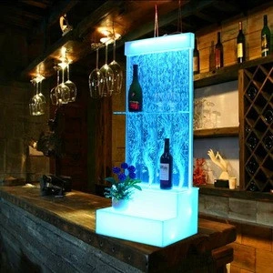 bar furniture acrylic wine bar display cabinet with water bubble wall led glow furniture