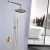 Bathroom Hotel European Brass Shower Faucet Gold Ceiling Rain Shower In Wall Set