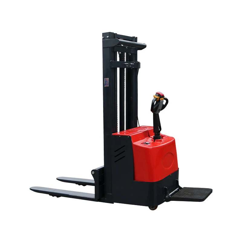 Battery Operated Pallet Stacker Truck Pallet Lift Stacker Capacity 1000/2000kg Full Electric Forklift in Warehouse