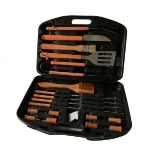 BBQ Grill Accessories-18PCS Wood Handle BBQ Tools