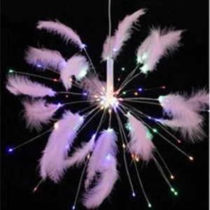 Birthday Party Decorated Colorful Fairy Light String Feather Wedding String Light Fireworks Happy Birthday Led String Lights