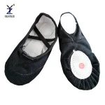 Black colored ballet flat dance shoes for kids