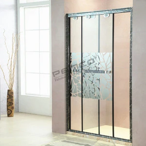 Black Framed shower screen Tempered glass sliding shower glass door